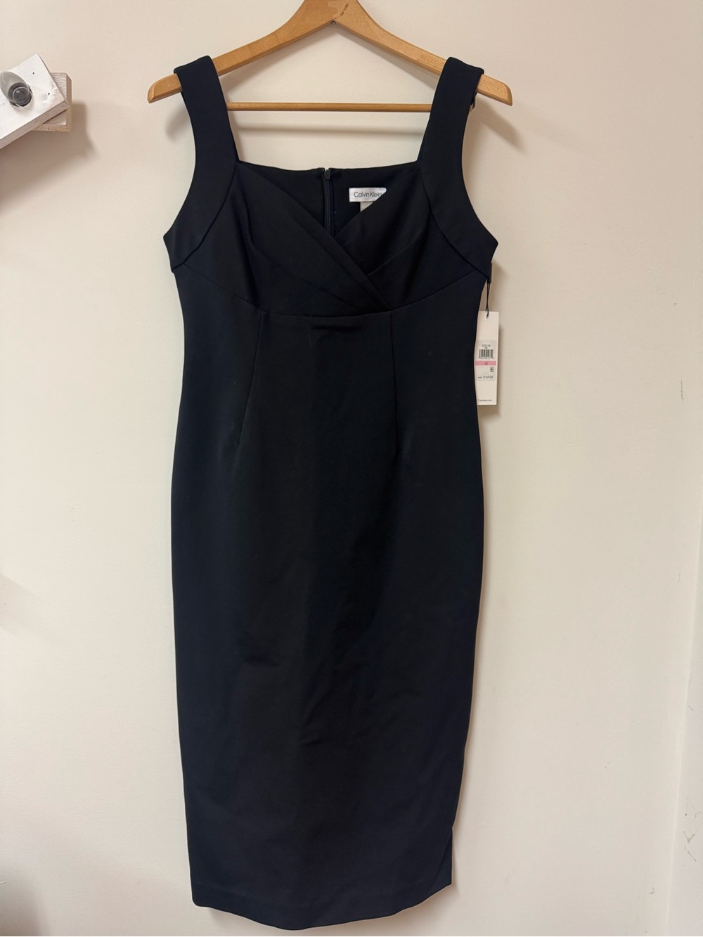 Calvin Klein Black Sleeveless Midi Sheath Dress